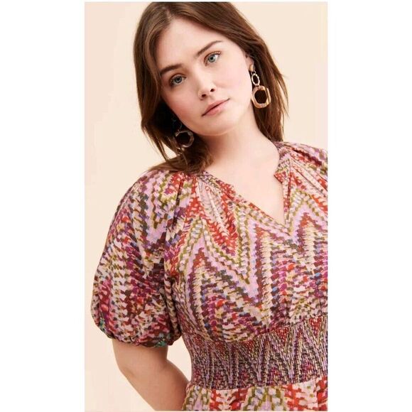 Conditions Apply Anthropologie Plus‎ Size Puff Sleeve Pink Dress Size 20W NWOT - Picture 6 of 16